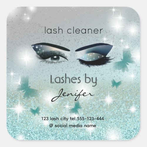 Luxury glittery wink lash extension lash  square sticker