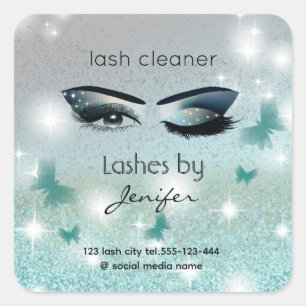 Luxury glittery wink lash extension lash square sticker