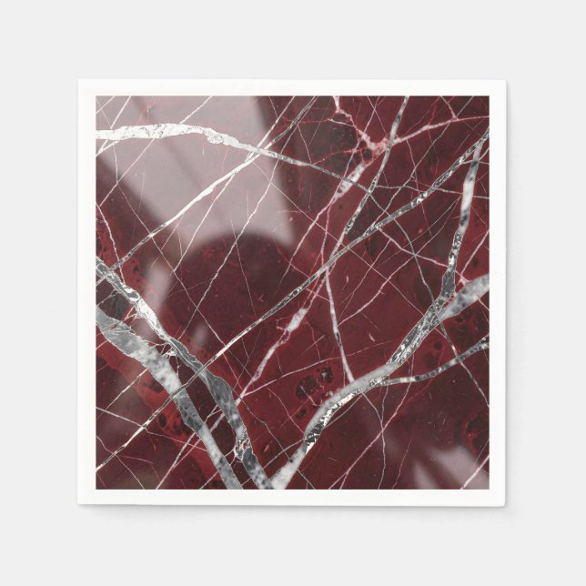Luxury glossy red marble napkins (Front)