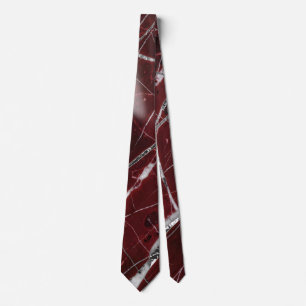 Luxury glossy red marble neck tie