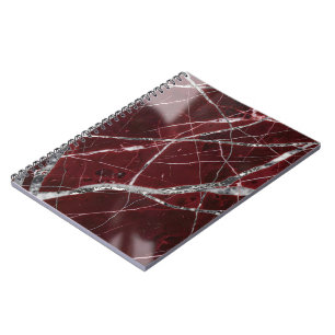 Luxury glossy red marble notebook