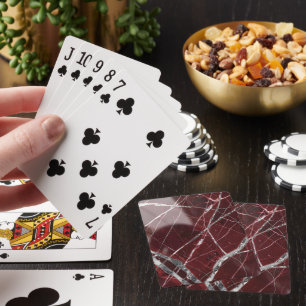 Luxury glossy red marble poker cards