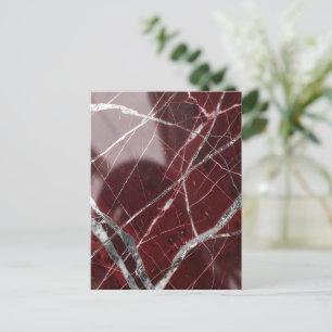 Luxury glossy red marble postcard