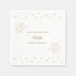 Luxury Gold 50th Wedding Anniversary Napkins