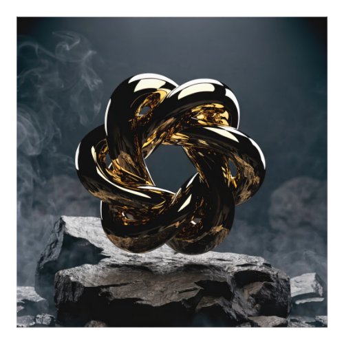 Luxury Gold Abstract Geometric Sculpture - Modern  Photo Print