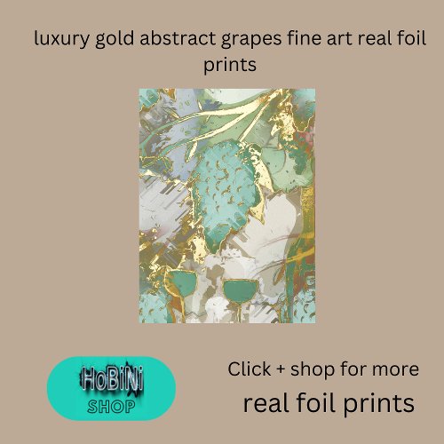 luxury gold abstract grapes fine art real     foil prints