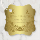 Luxury Gold Abstract Peacock Wedding Favor Tags<br><div class="desc">Elegant Design featuring Golden background and abstract Gold Sparkling Peacocks for a special wedding event. It will give an unique touch to your wedding style. Personalize with your own information. Matching Wedding invitation,  Save the Date,  RSVP,  and more,  also,  available in my Royal Gold Abstract Peacock Wedding Collection.</div>