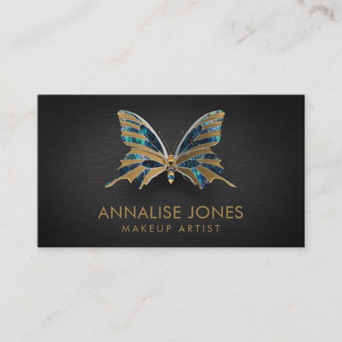 Luxury Gold and Abalone Shell  Butterfly Business Card