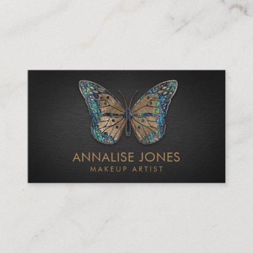 Luxury Gold and Abalone Shell  Butterfly Business Card
