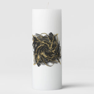 Luxury Gold and Black Abstract Marble  Pillar Candle