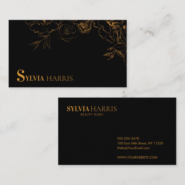 Luxury gold and black  business card (Front/Back)