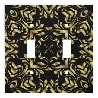Luxury Gold And Black Elegant Fancy Baroque Border Light Switch Cover