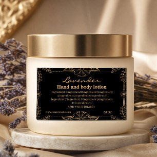 Luxury gold and black ingredients  rectangular sticker