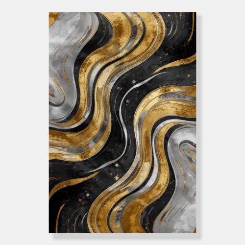 Luxury Gold and Black Liquid Marble Foam Board