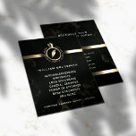 Luxury gold and black marble notary flyer<br><div class="desc">Luxurious professional cover with coat of arms style logo representing feather pen and ink pen crown. Stylish looks expresses high quality service of notary public and loan signing agent.</div>