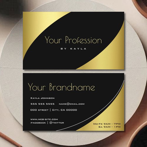 Luxury Gold and Black Style Elegant Professional Business Card