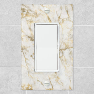 Luxury Gold and White Marble Light Switch Cover