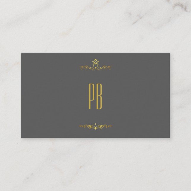 Luxury Gold Anthracite Professional Business Card (Front)
