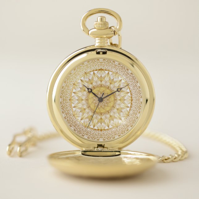 Luxury Gold Arabesque Pocket Watch (Inside)