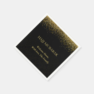 Luxury Gold Arabic Calligraphy Hajj Mubarak Napkins