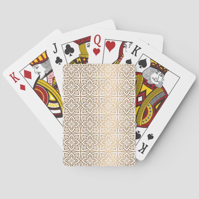 Luxury Gold Arabic Pattern Poker Cards – Elegant  (Back)
