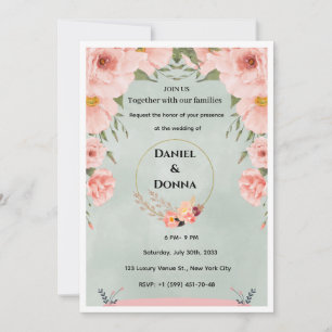 Luxury Gold Arch Wedding Invitation