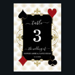 Luxury Gold Art Deco Casino Vegas Wedding  Table Number<br><div class="desc">Unique Casino Royale and Roaring 20s themed card design. It features vintage faux gold fleur-de-lis,  Roaring 20's old Hollywood,  playing cards suits,  on a white gold Art Deco pattern. Use Personalize tool to add your information. For more,  visit please,  my Casino Collection.</div>