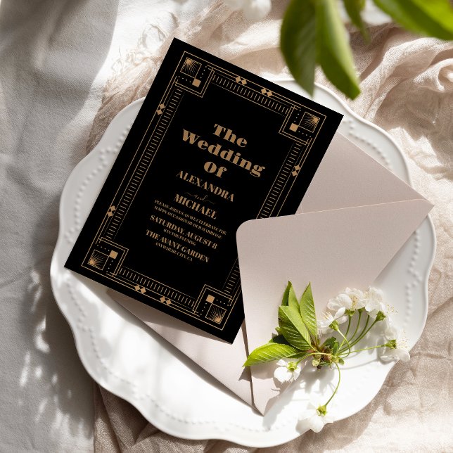 Luxury Gold Art Deco Great 1920s Wedding Invitation (Creator Uploaded)