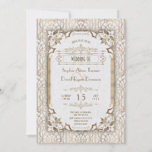 Luxury Gold Art Deco Great 20s Wedding Invitation