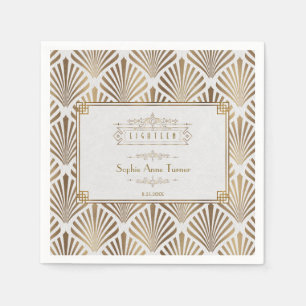 Luxury Gold Art Deco Great Gatsby 18th Birthday Napkins