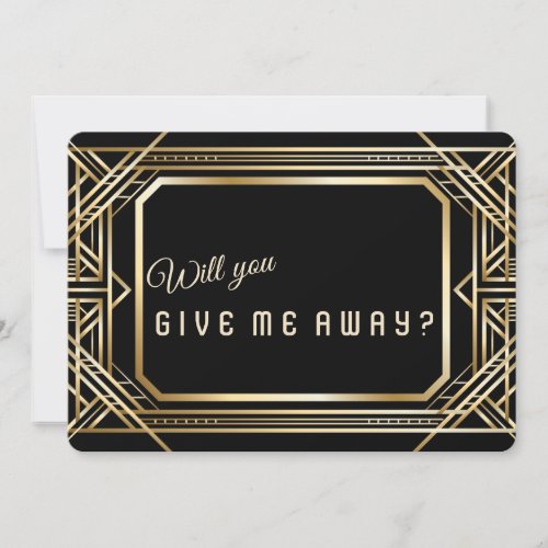 Luxury Gold Art Deco Great  Will You Give Me Away Invitation