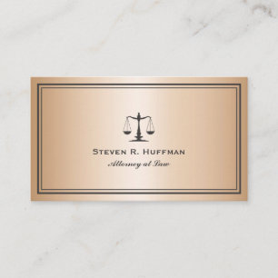 Luxury Gold Attorney Justice Scale Professional Business Card