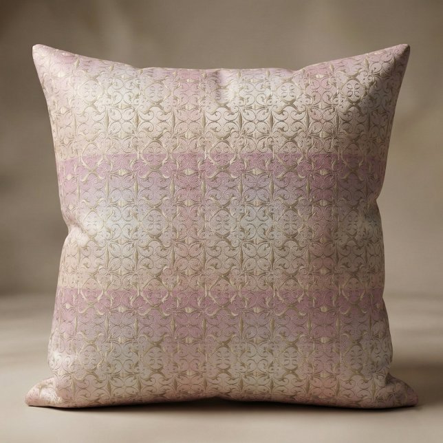 Luxury Gold Baroque Damask Pastel Pink Blue Ombre Fabric (Creator Uploaded)