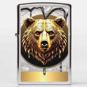 Luxury Gold Bear Emblem Metal Style 🐻 Zippo Lighter