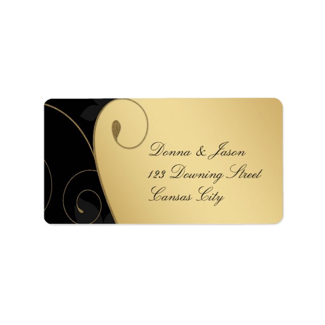 Luxury Gold-Black Address Label (Front)
