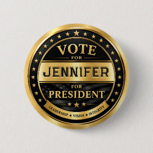 Luxury Gold Black Campaign Button