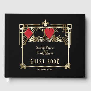 Luxury Gold Black Gatsby Roaring 20s Wedding Guest Book