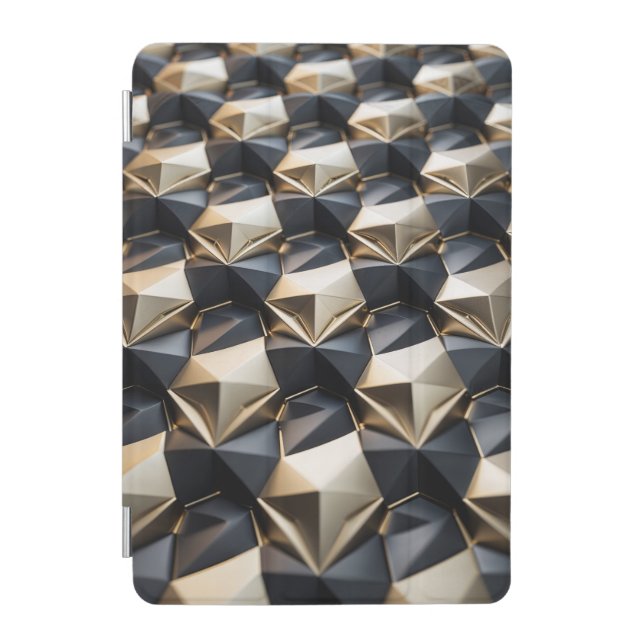 Luxury Gold Black Geometric 3D Pattern iPad Mini Cover (Front)