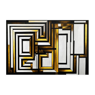 Luxury Gold Black Geometric Deco Acrylic Print