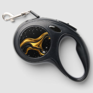 Luxury Gold Black Geometric Pet Walking Leash Lead