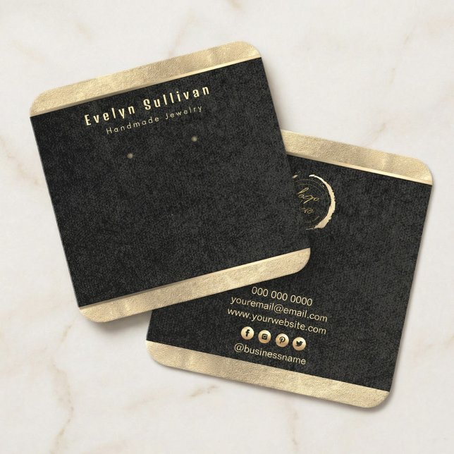 Luxury Gold & Black Jewelry Display Card – Minimal (#LuxuryMockup
#JewelryBranding
#BlackAndGoldDesign
#ElegantPackaging
#JewelryDisplayCard
#Premium)