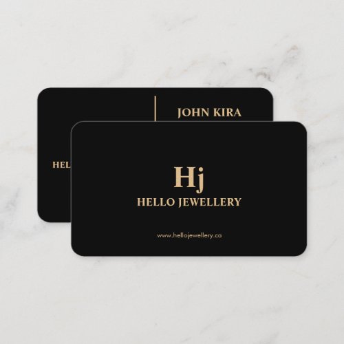 Luxury Gold Black Monogram Minimal Business Card