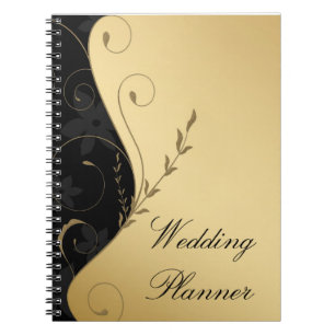 Luxury Gold-Black Wedding Planner Notebook