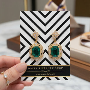 Luxury Gold Black White Earring Display Cards