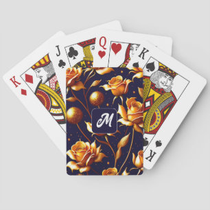 Luxury Gold Boho Rose Modern Collection Poker Cards