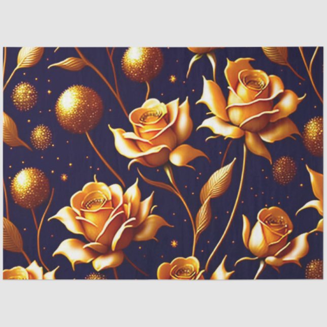 Luxury Gold Boho Rose Modern Collection Tissue Paper (Front)