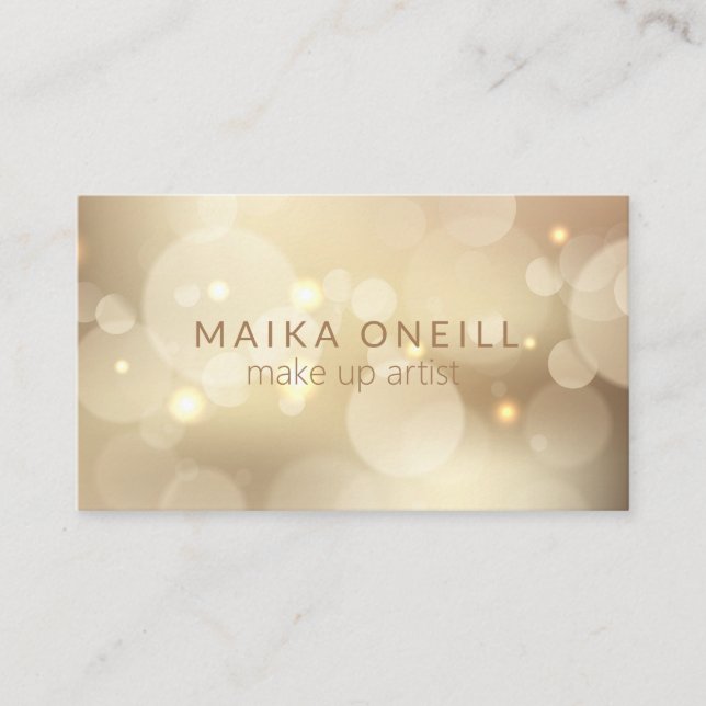 Luxury Gold Bokeh glitter professional Business Card (Front)