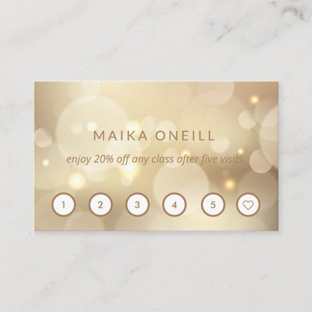 Luxury Gold bokeh wellness  massage yoga Business Card (Front)