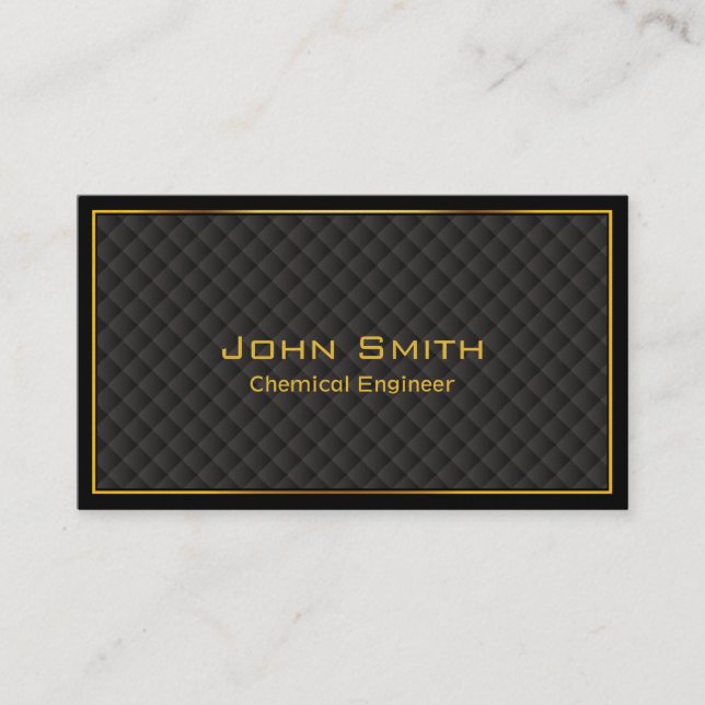 Luxury Gold Border Chemical Engineer Business Card (Front)