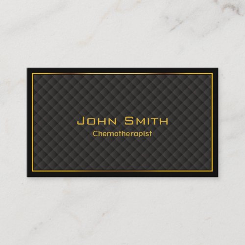 Luxury Gold Border Chemotherapist Business Card